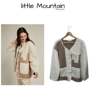 Little Mountain Vancouver Cordova Sherpa jacket in ivory - size large